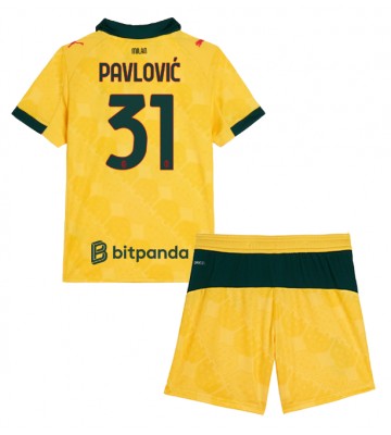 AC Milan Strahinja Pavlovic #31 Tredjetrøje Børn 2025-26 Kortærmet (+ Korte bukser)